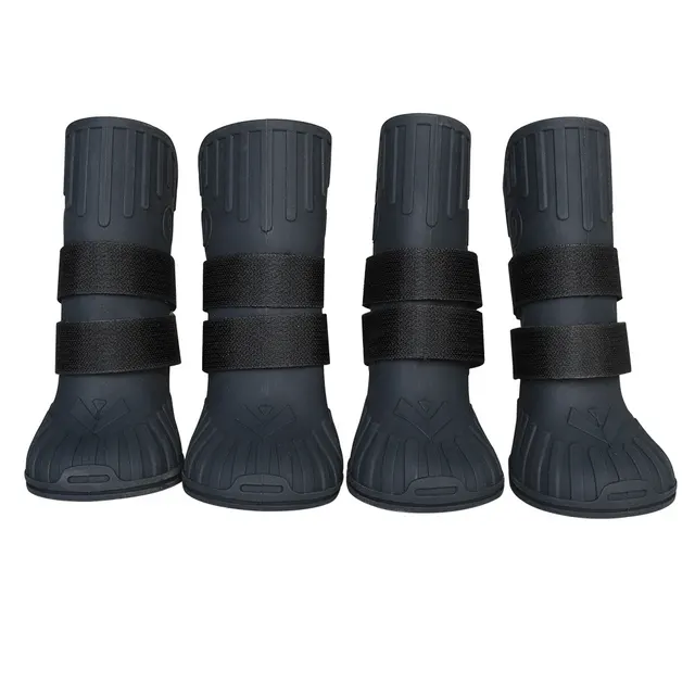 Pet waterproof shoes medium and large high tube dog shoes Black - Shop at LoveMi