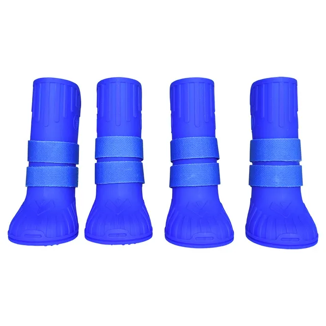 Pet waterproof shoes medium and large high tube dog shoes Blue - Shop at LoveMi