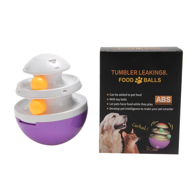 Interactive Dog Cup, Dog Food Dispenser, Leaky Ball White Purple - Shop at LoveMi