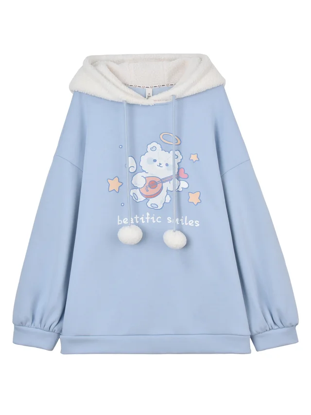 Ladies plus fleece padded sweater Blue - Shop at LoveMi