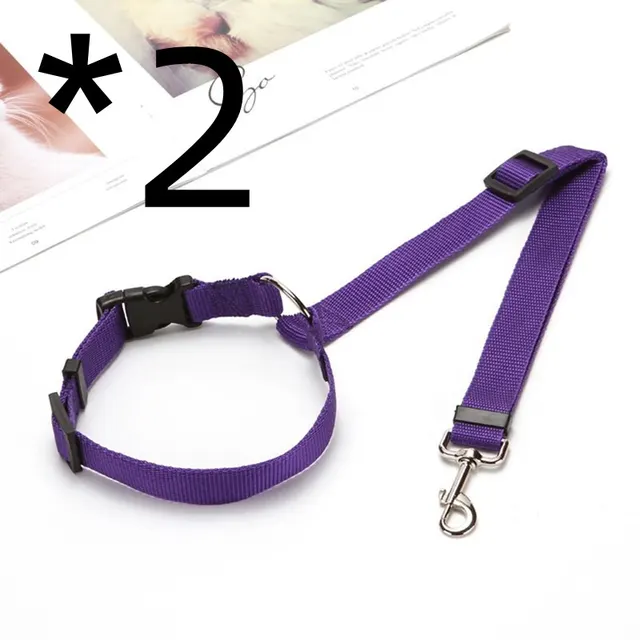 Explosive Pet Car Rear Seat Ring Safety Rope 2Pcs Purple - Shop at LoveMi