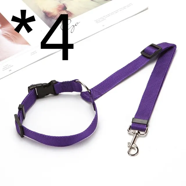 Explosive Pet Car Rear Seat Ring Safety Rope 4Pcs Purple - Shop at LoveMi
