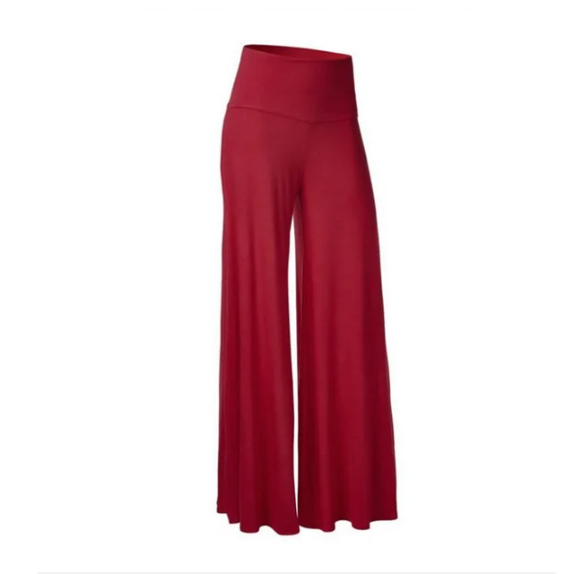 New Solid Color Wide leg Skinny Yoga Pants Red - Shop at LoveMi