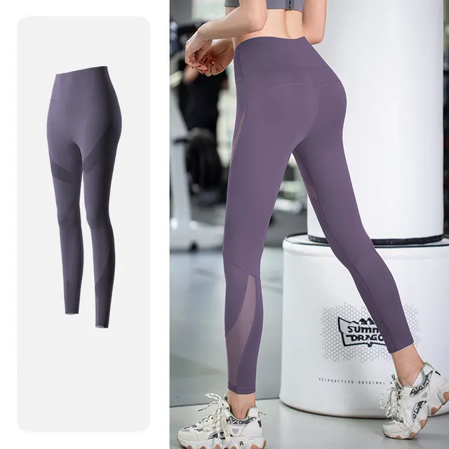 Yoga pants pocket running sports cropped trousers Sauce Purple - Shop at LoveMi