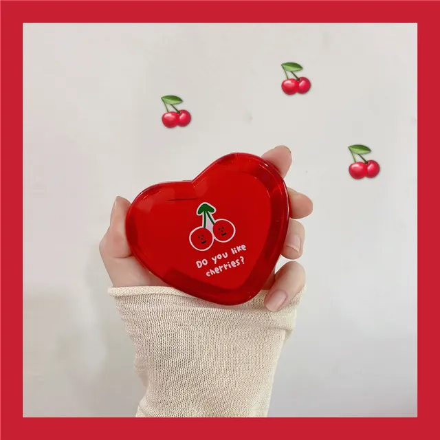 Cherry heart shaped mirror Red - Shop at LoveMi