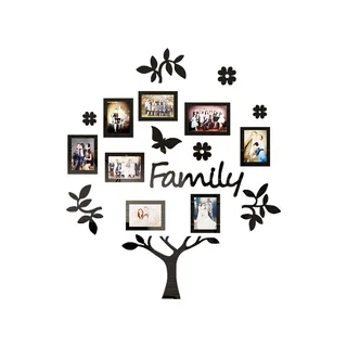 Photo frame tree 3d wall sticker - Black