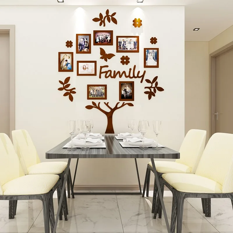 Photo frame tree 3d wall sticker - Coffee