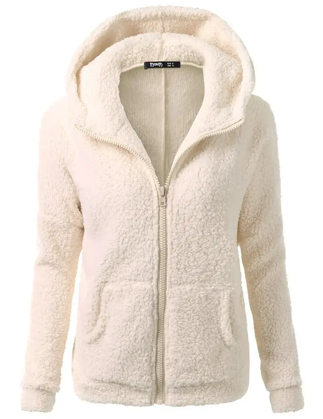 Women's Fashion Jacket Hooded Sweater Sweater Apricot - Shop at LoveMi