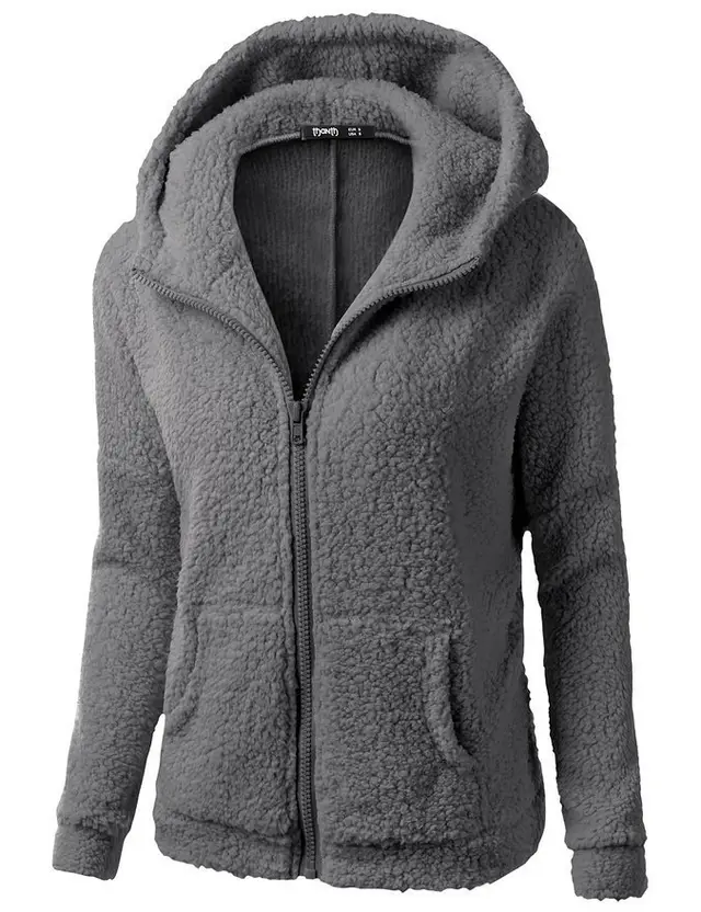 Women's Fashion Jacket Hooded Sweater Sweater Dark Grey - Shop at LoveMi