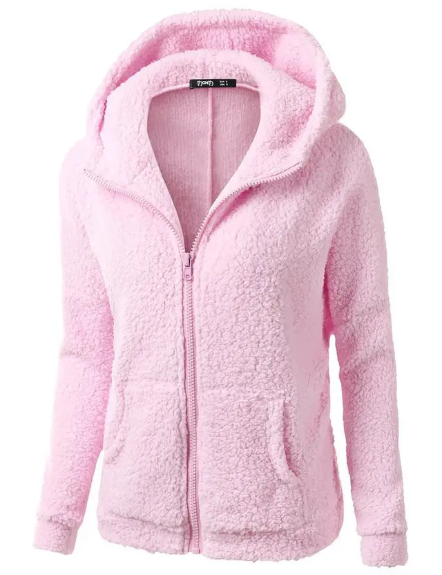 Women's Fashion Jacket Hooded Sweater Sweater Pink - Shop at LoveMi