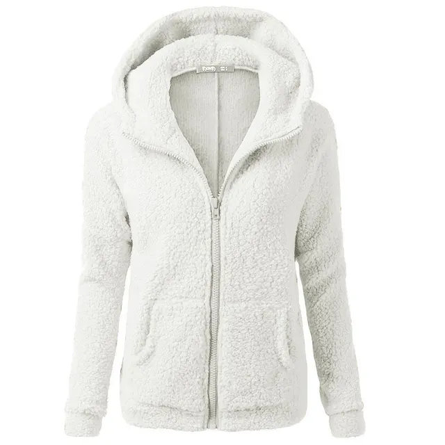 Women's Fashion Jacket Hooded Sweater Sweater White - Shop at LoveMi