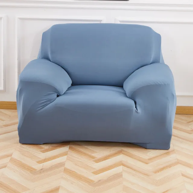 Sofa Cover Solid Color Fabric Sofa Cover Towel Grey Blue - Shop at LoveMi