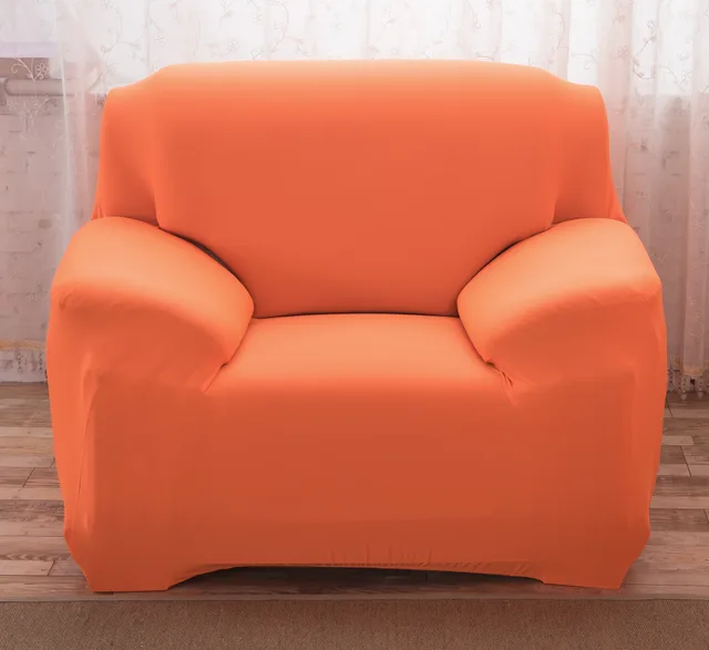 Sofa Cover Solid Color Fabric Sofa Cover Towel Orange - Shop at LoveMi
