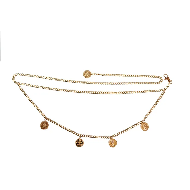 Sexy double vintage coin pendant tassel waist chain Gold - Shop at LoveMi