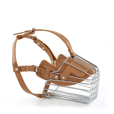 Dog Muzzle Adjustable Basket Soft Straps Rubber Pet Anti bite Muzzle B Beige - Shop at LoveMi
