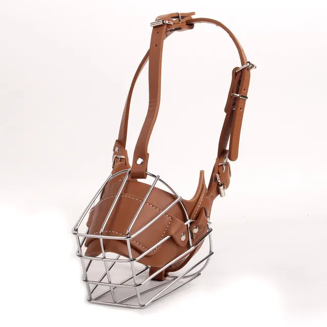 Dog Muzzle Adjustable Basket Soft Straps Rubber Pet Anti bite Muzzle C Beige - Shop at LoveMi