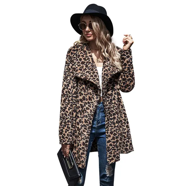 Leopard print casual coat Leopard - Shop at LoveMi