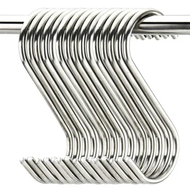 Stainless steel s shaped metal hook Silver 10Pcs - Shop at LoveMi