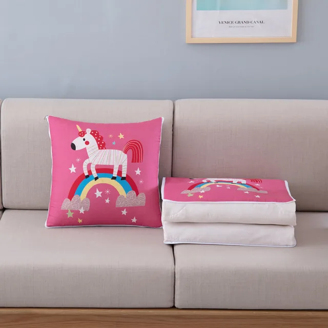 Multifunctional cotton and linen pillow Rainbow Horse - Shop at LoveMi