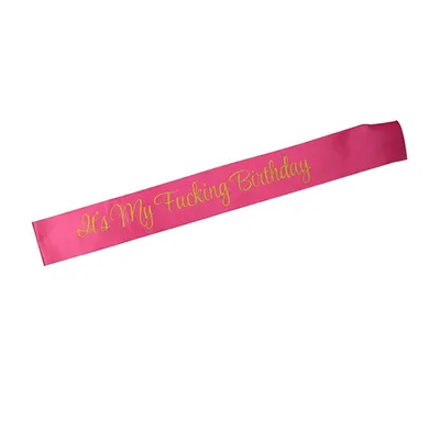 it's my fucking birthday glitter printed shoulder strap Rose Red X Gold - Shop at LoveMi