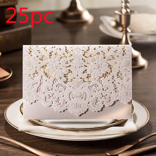 Wedding invitation White 25Pc - Shop at LoveMi