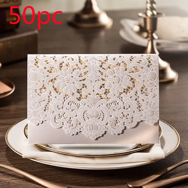 Wedding invitation White 50Pc - Shop at LoveMi