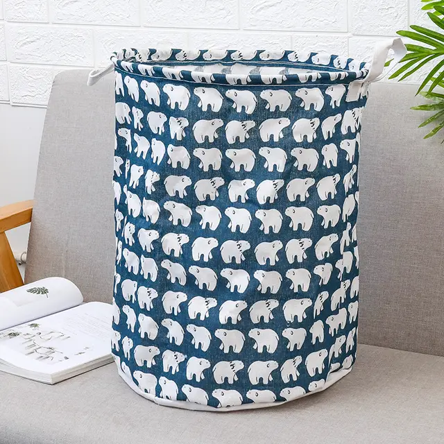 Household cloth dirty clothes basket Dark Blue Polar Bear - Shop at LoveMi