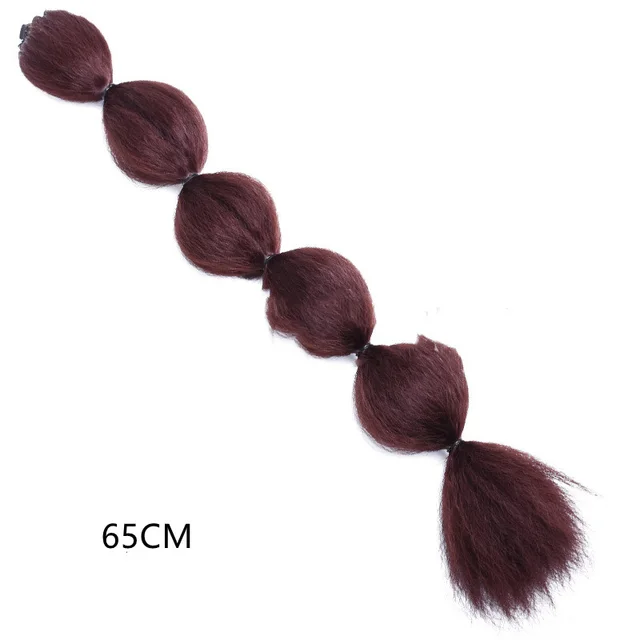 Lantern Bubble Wig Ponytail Female Long Ponytail Dark Brown - Shop at LoveMi