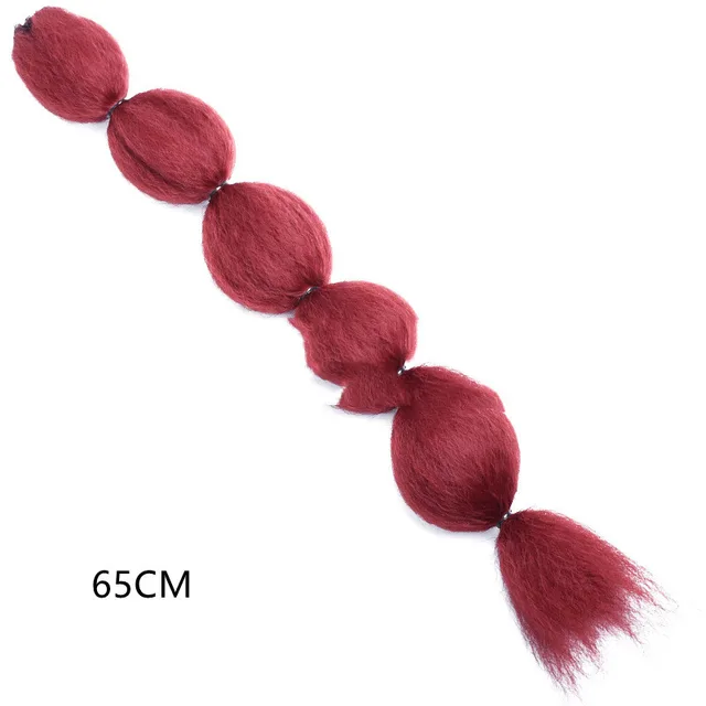 Lantern Bubble Wig Ponytail Female Long Ponytail Wine Red - Shop at LoveMi