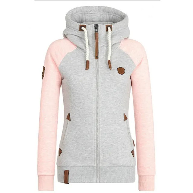 Contrast Hooded Sweatshirt Pink - Shop at LoveMi