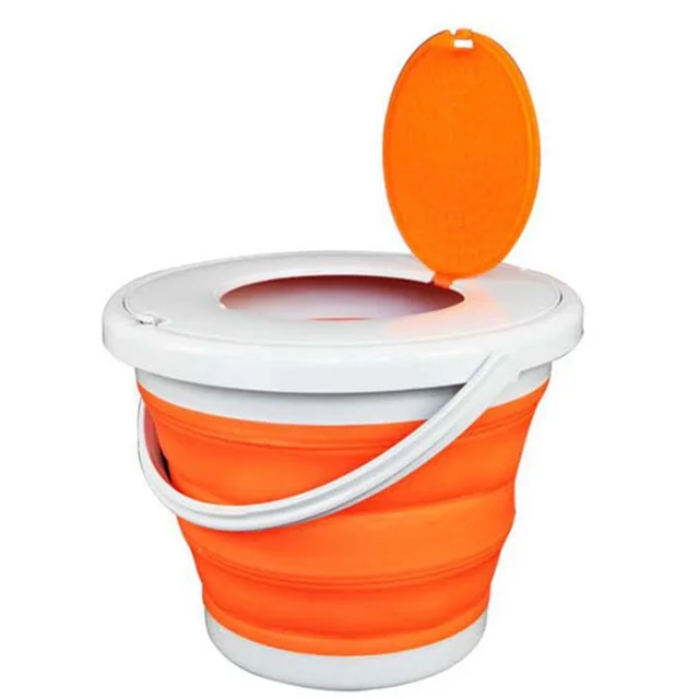 Thickened silicone folding bucket Orange - Shop at LoveMi