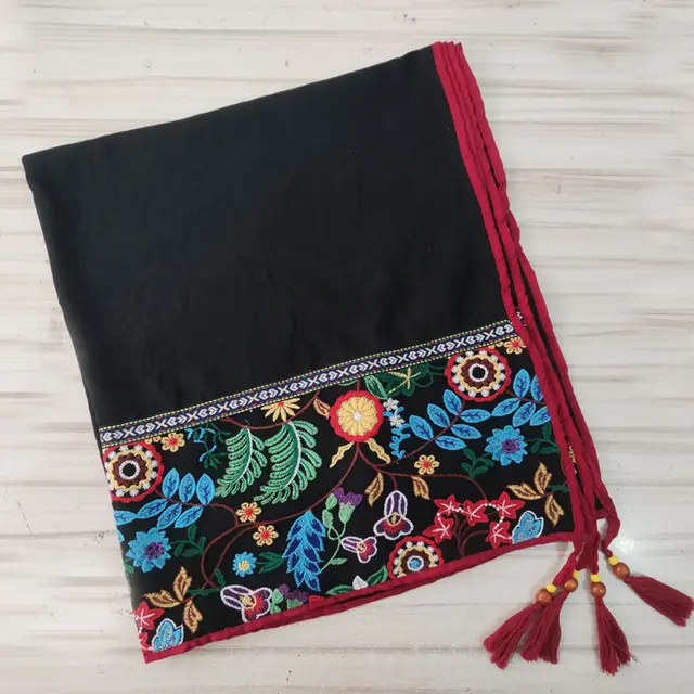Vintage cotton scarf shawl Black - Shop at LoveMi