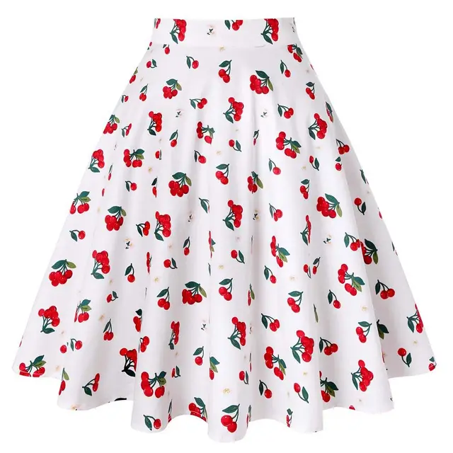 Large hem high waist half A line skirt White - Shop at LoveMi