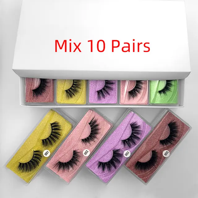3D mink hair false eyelashes Mix 10 Pairs - Shop at LoveMi
