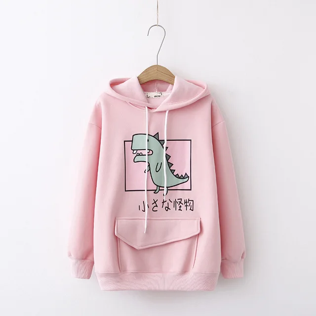 Printed and fleece hooded sweatshirt Pink - Shop at LoveMi