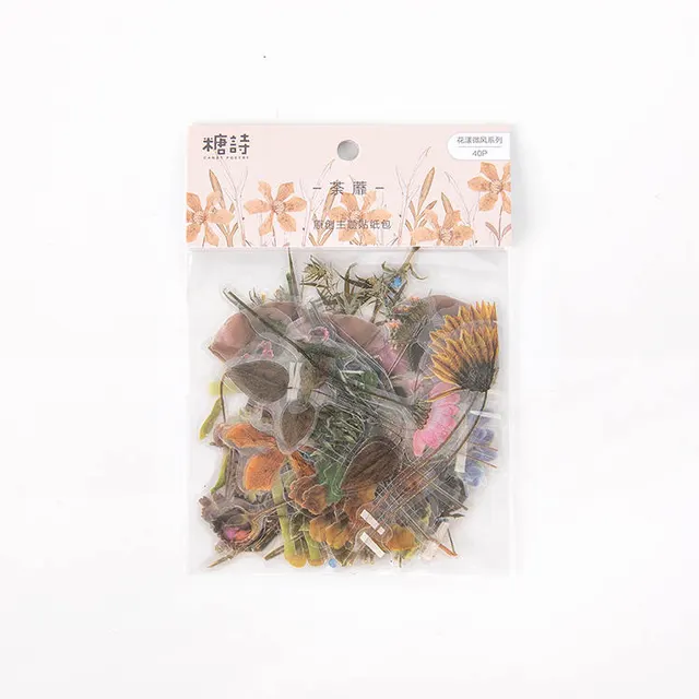 Flower Breeze PET Sticker Bag Tea Millet - Shop at LoveMi