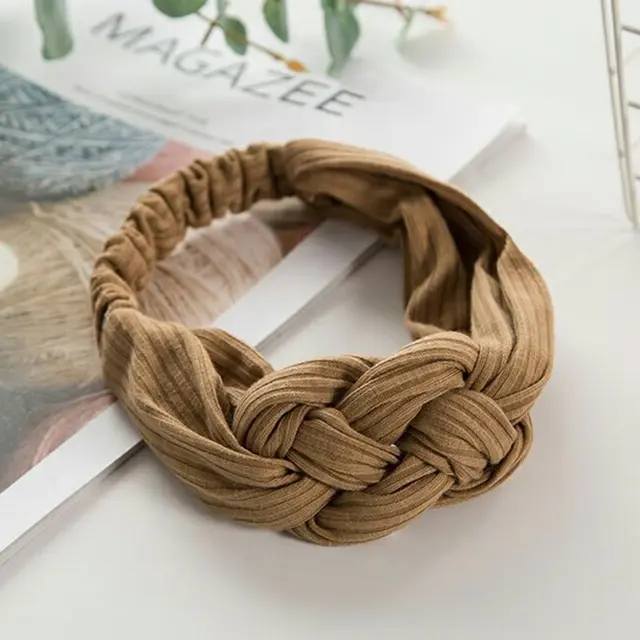 Knitted hair band Khaki - Shop at LoveMi