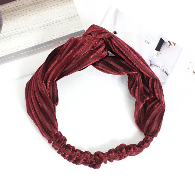 Solid color cross elastic headband Red - Shop at LoveMi