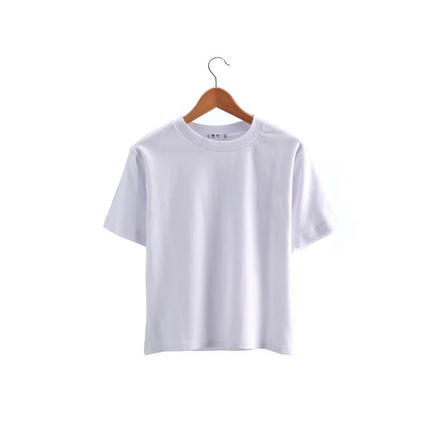 Women's solid color short sleeved t shirt White - Shop at LoveMi