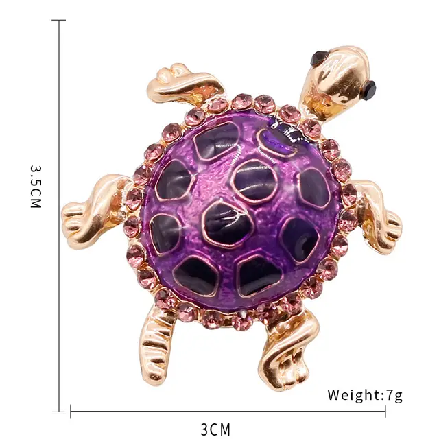 Tortoise drip brooch Purple - Shop at LoveMi