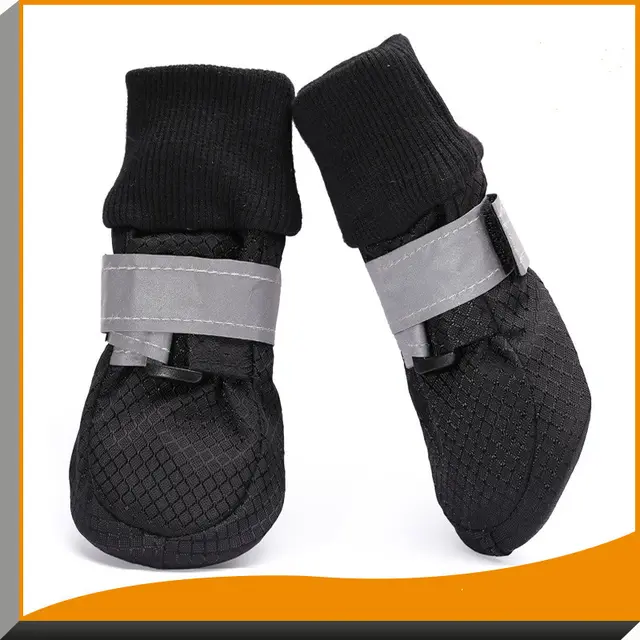 Spring and Autumn Warm Waterproof Dog Shoes Black - Shop at LoveMi