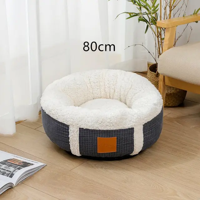 Winter Super Soft Warm Pet Bed Lamb Wool Kennel Dark Grey - Shop at LoveMi