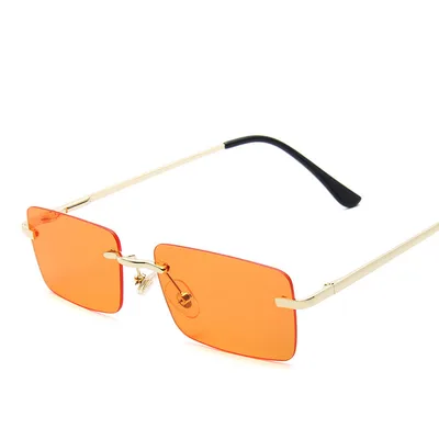 Rimless sunglasses women square Orange - Shop at LoveMi