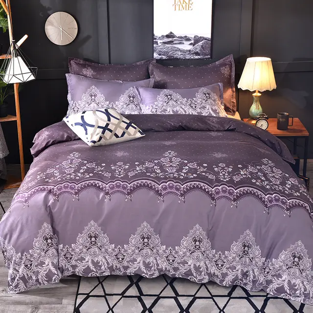 Home Textile American Light Luxury Lace Quilt Cover Bedding Violet - Shop at LoveMi