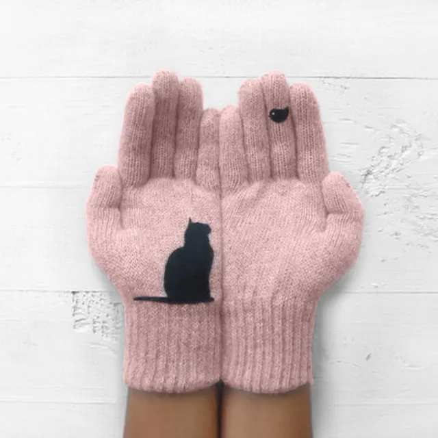 Women's wool gloves Pink - Shop at LoveMi