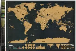 Personalized Black Scratch Off Art World Map Poster Decor Large Deluxe Poster Edition Travel - 59X82