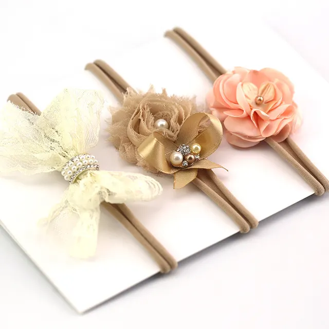 Lace bow headband hair band Khaki - Shop at LoveMi