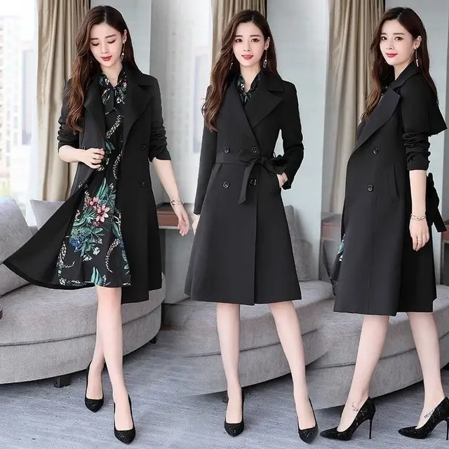 Slim OL trench coat Black1 - Shop at LoveMi