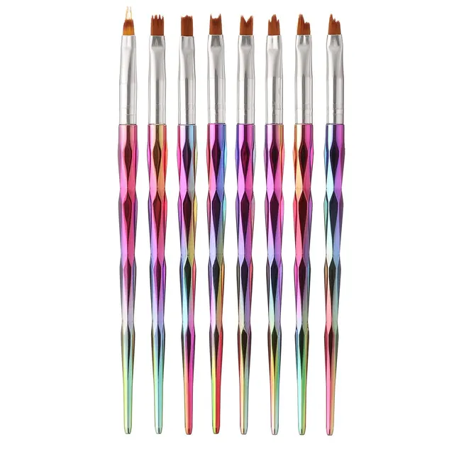 Petal shape colorful nail brush set Q8Pcs - Shop at LoveMi
