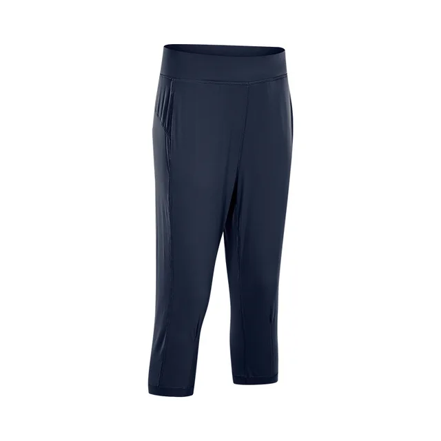 Hips breathable stretch slim cropped trousers Blue - Shop at LoveMi